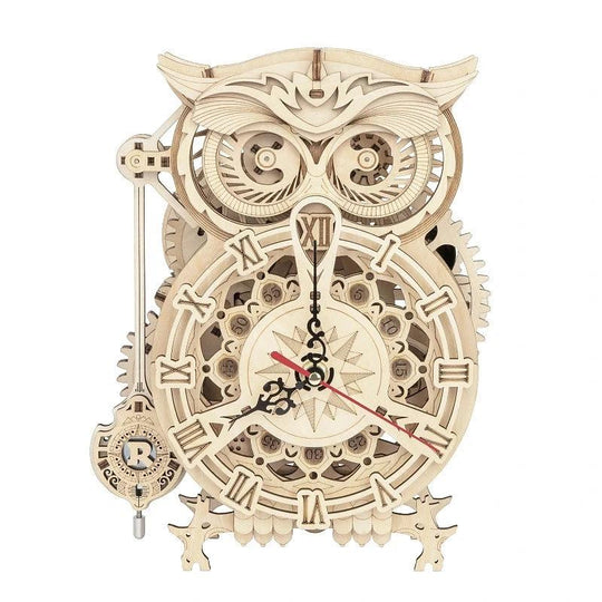Puzzle 3D Horloge Hibou en Bois