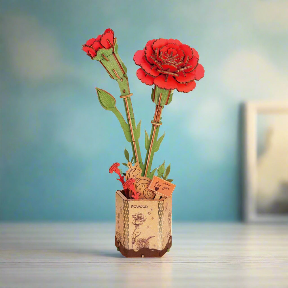 Œillet Éternel Rouge - La Maquette en Bois®