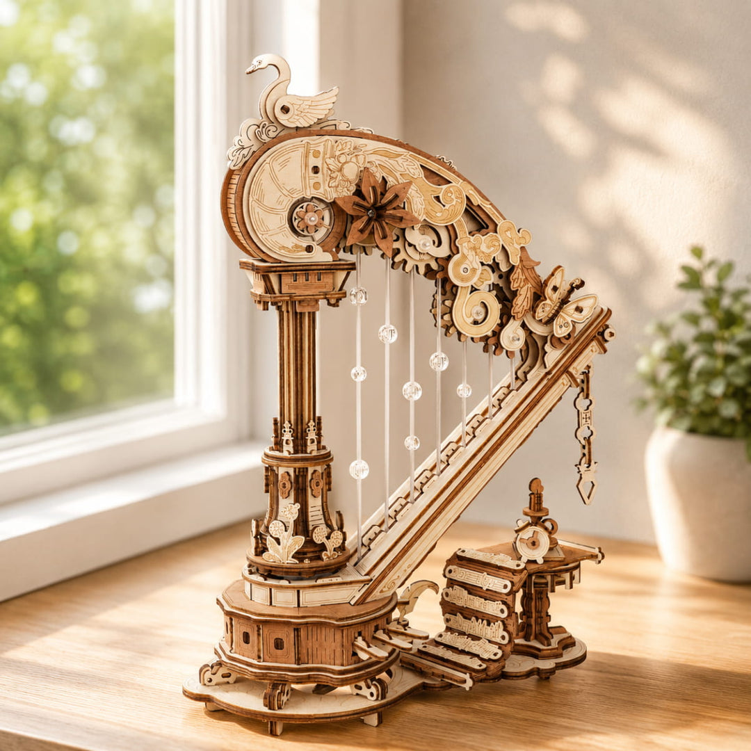 Harpe Enchantée Mécanique - La Maquette en Bois®