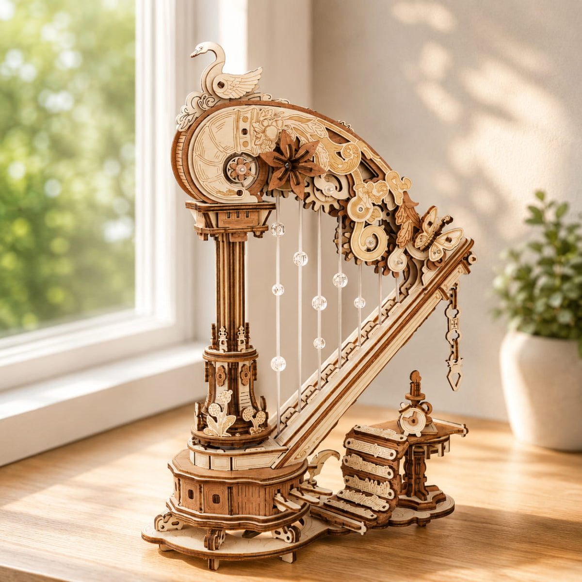 Harpe Enchantée Mécanique - La Maquette en Bois®