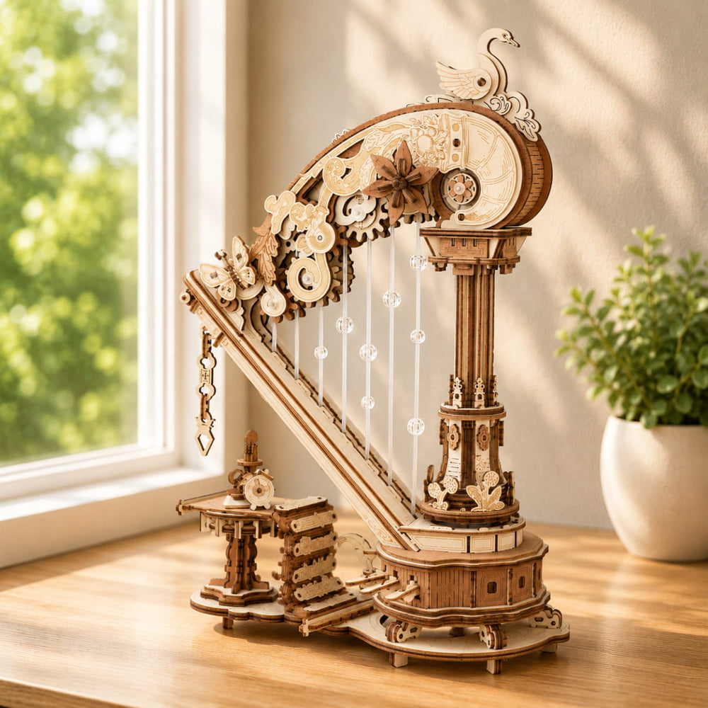 Harpe Enchantée Mécanique - La Maquette en Bois®