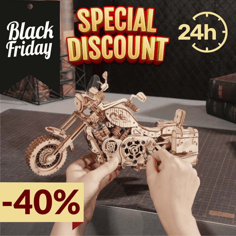Puzzle 3D Moto Cruiser en Bois