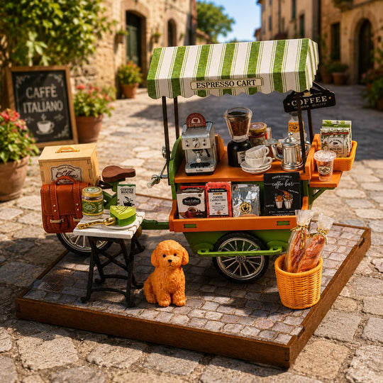 Le Triporteur Café Italien - La Maquette en Bois®