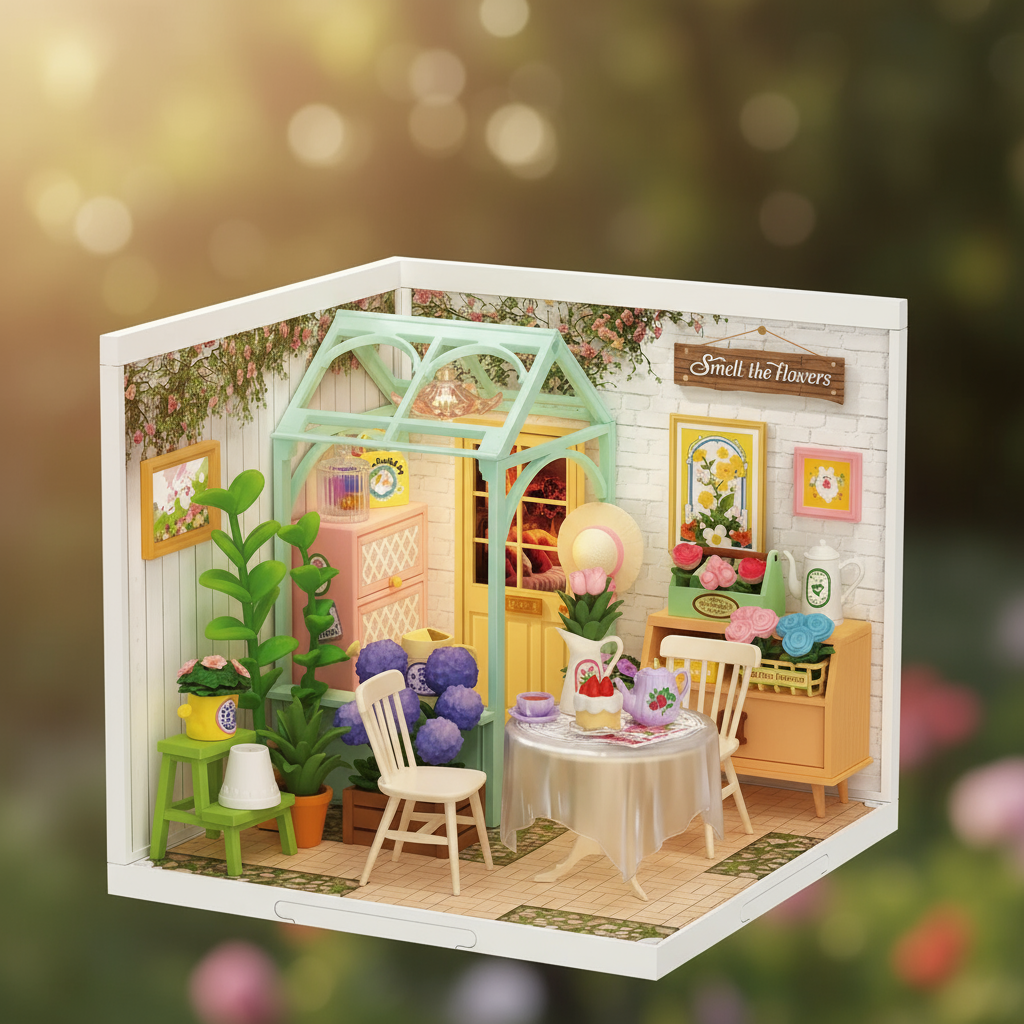 Le Salon de Thé Fleuri - La Maquette en Bois®