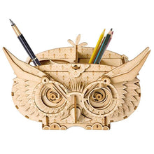 Charger l&#39;image dans la galerie, Puzzle 3D Pot à Crayon Hibou en Bois
