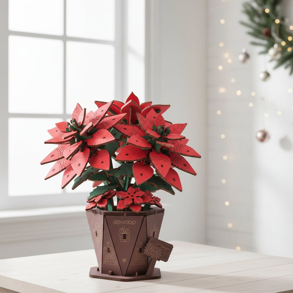 Poinsettia Festif - La Maquette en Bois®