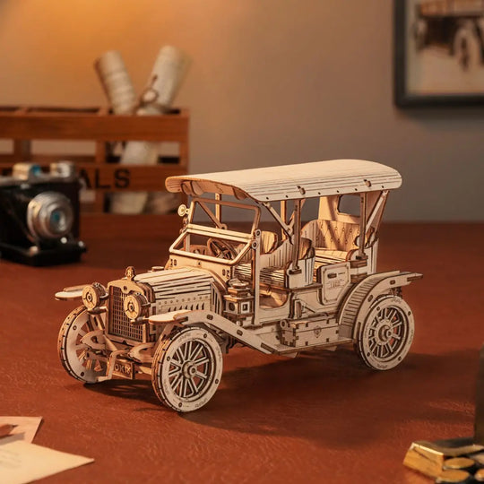 Puzzle 3D Voiture Vintage de l’Âge d’Or en Bois