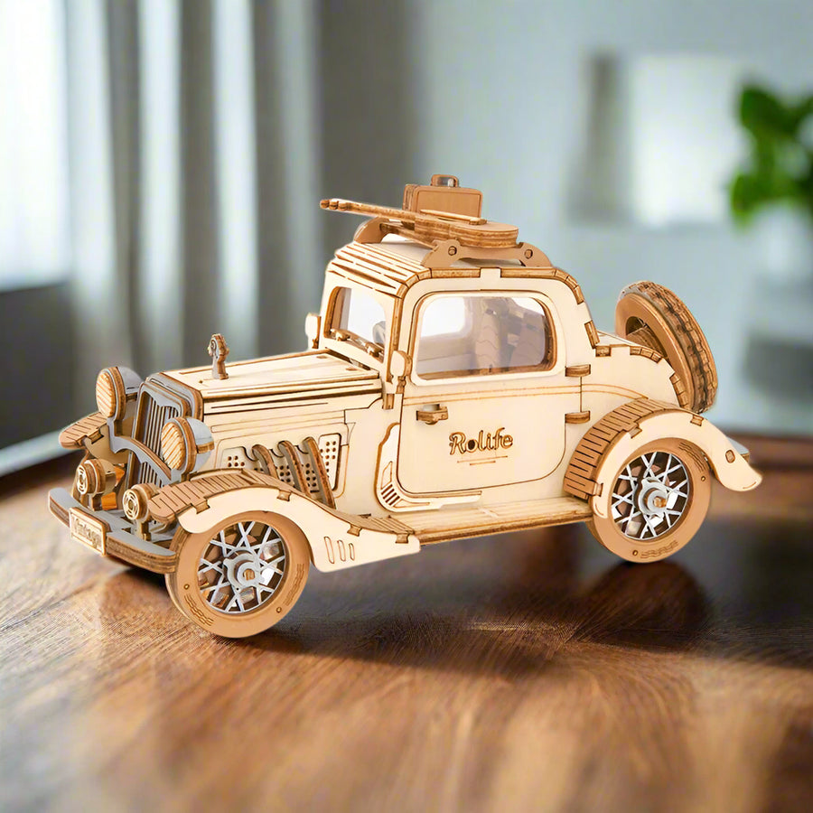 Puzzle 3D Rétro-Mobile Classique en Bois