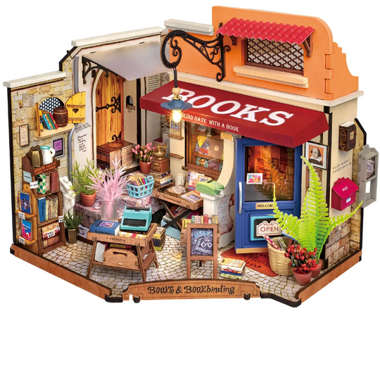 Librairie d'Angle Lumineuse - La Maquette en Bois®