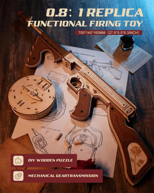 Mitraillette Thompson en Bois - La Maquette en Bois®