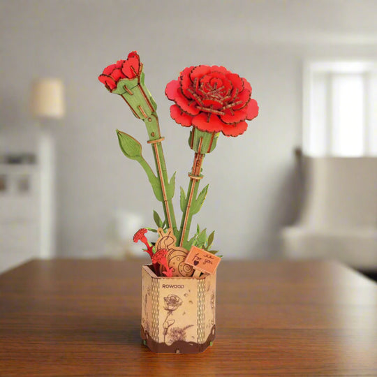 Œillet Éternel Rouge - La Maquette en Bois®