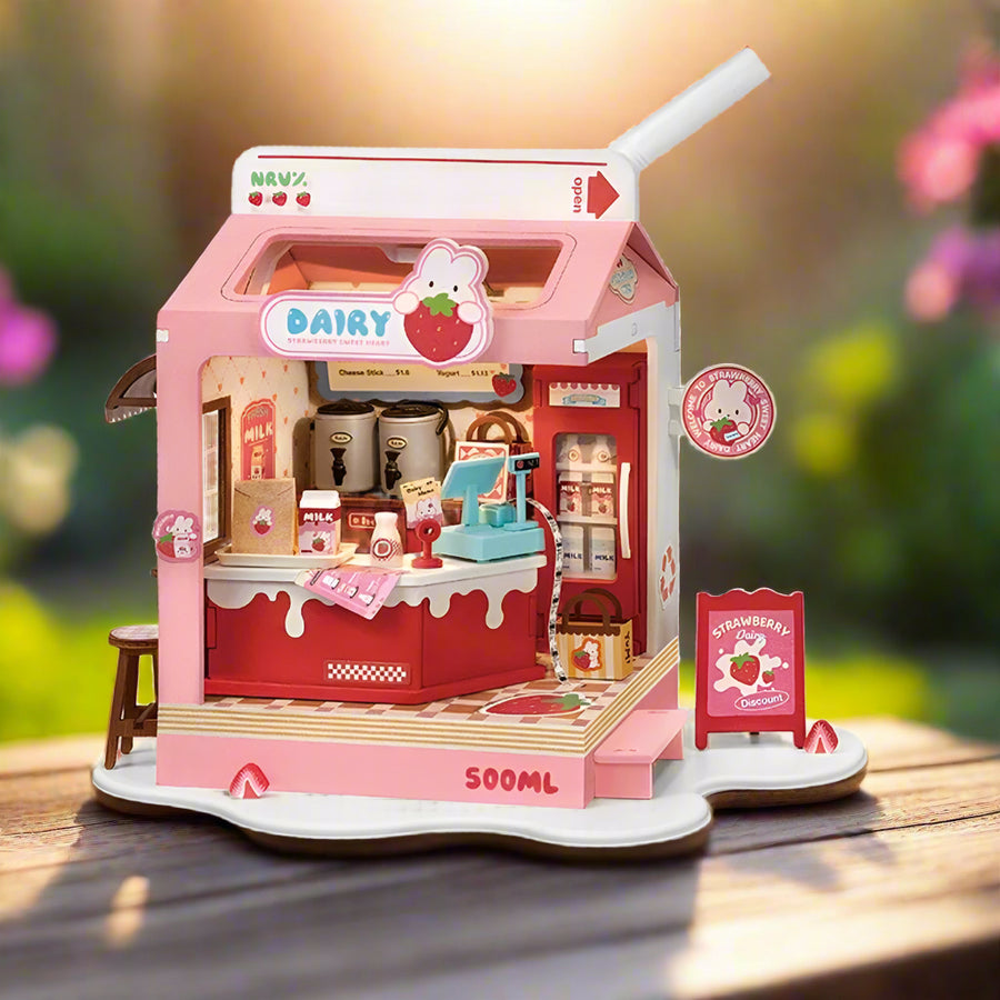 Boutique de Lait Fraise - La Maquette en Bois®