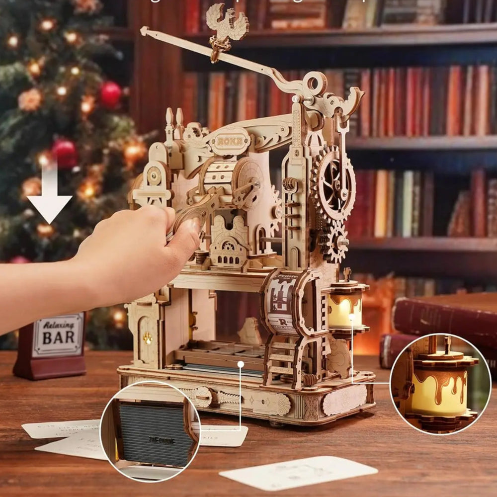 Imprimerie Mécanique Steampunk - La Maquette en Bois®