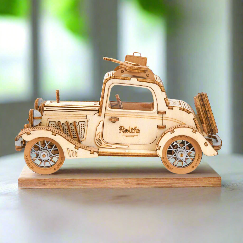 Puzzle 3D Rétro-Mobile Classique en Bois