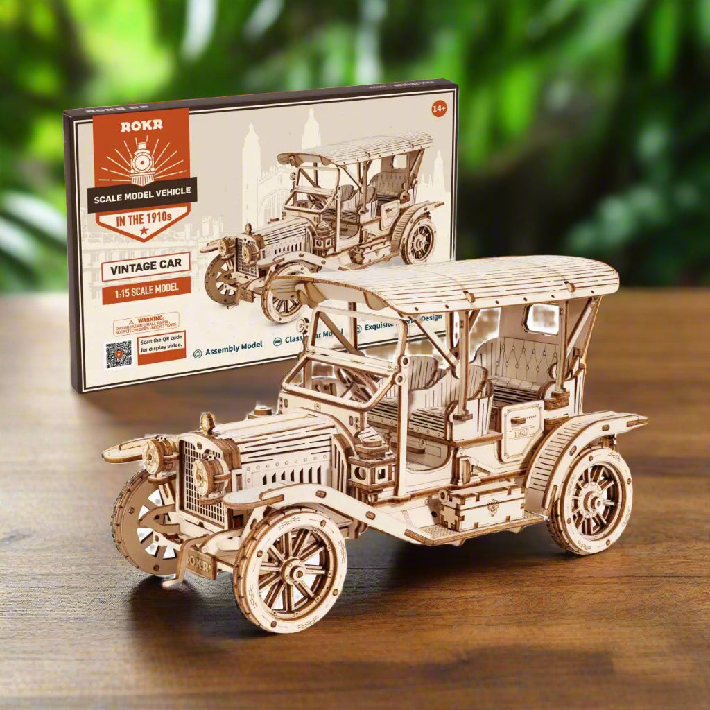 Puzzle 3D Voiture Vintage de l’Âge d’Or en Bois