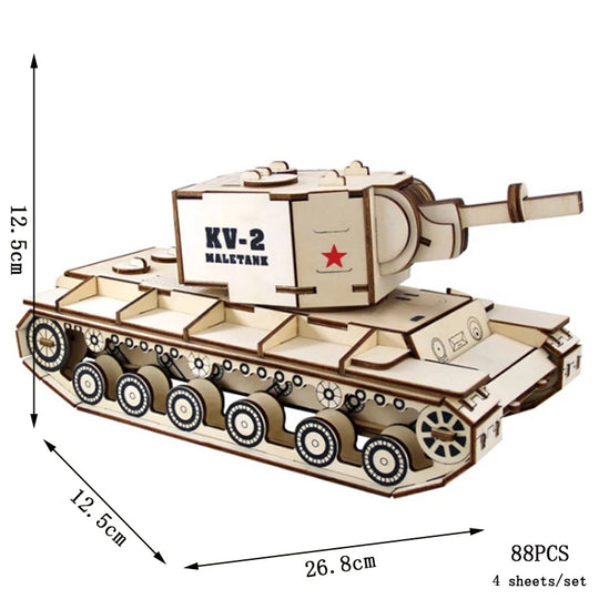 Char Blindé KV2 - La Maquette en Bois®