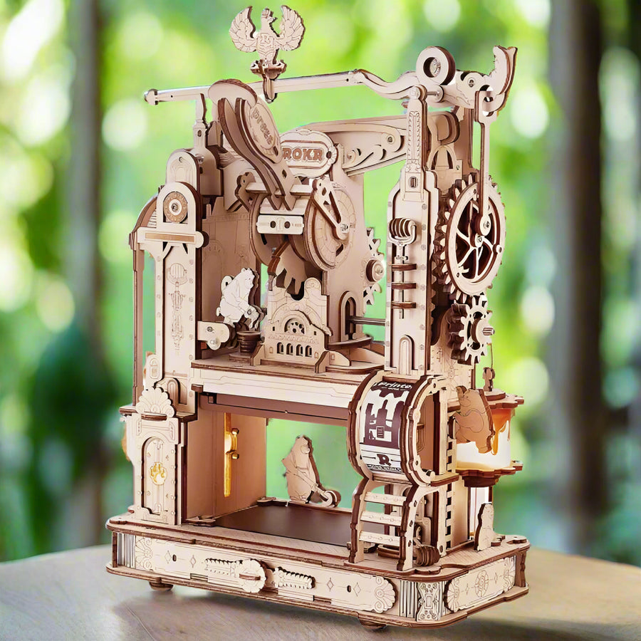 Imprimerie Mécanique Steampunk - La Maquette en Bois®