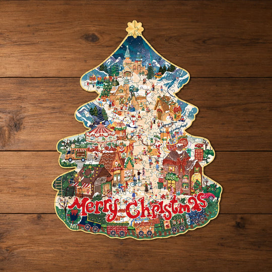 Le Puzzle Village de Noël - La Maquette en Bois®