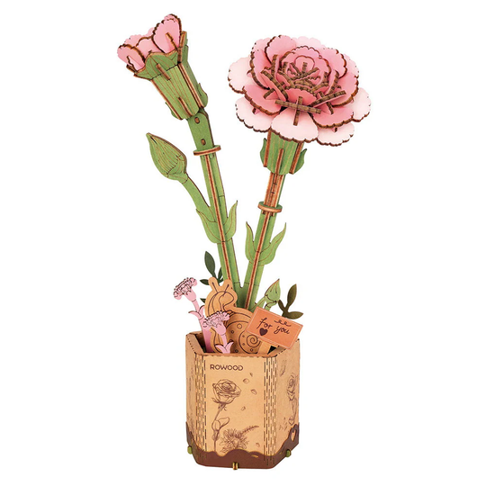 Œillet Éternel Rose - La Maquette en Bois®