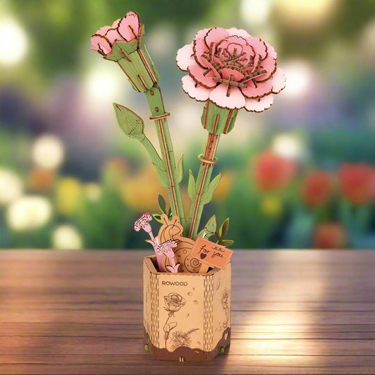 Œillet Éternel Rose - La Maquette en Bois®