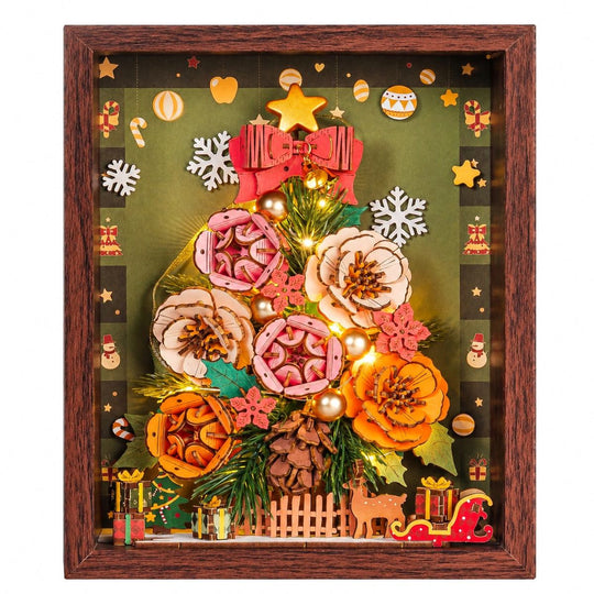 Le Tableau du Sapin Fleuri - La Maquette en Bois®
