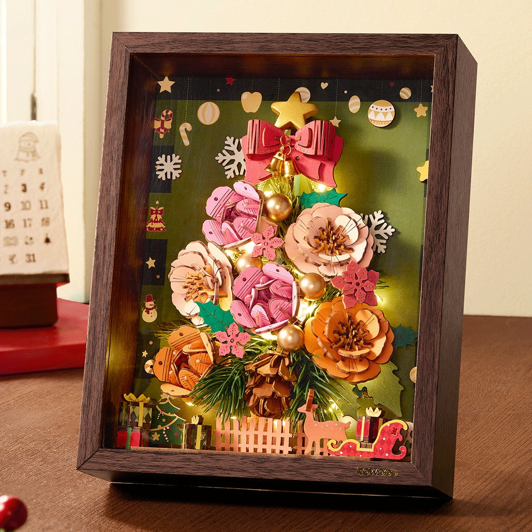 Le Tableau du Sapin Fleuri - La Maquette en Bois®