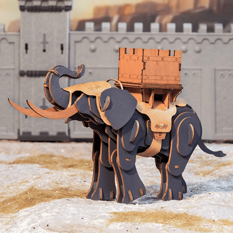 Cheval & Guerrier-éléphant-La Maquette en Bois® - La Maquette en Bois