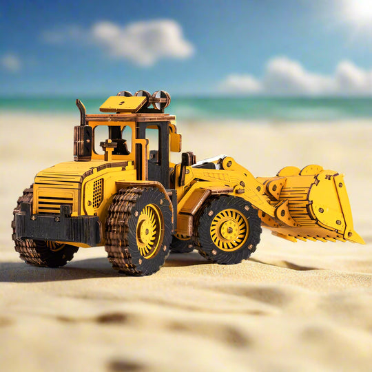 Puzzle 3D Bulldozer de Chantier en Bois